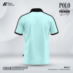 Cadet Blue Color Polo T-Shirt Back View