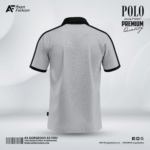 GREY Color Polo T-Shirt Back View