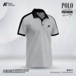 Grey Color Polo T-Shirt 45 Degrees Angle View Size - M