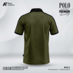 Olive Color Polo T-Shirt Back View