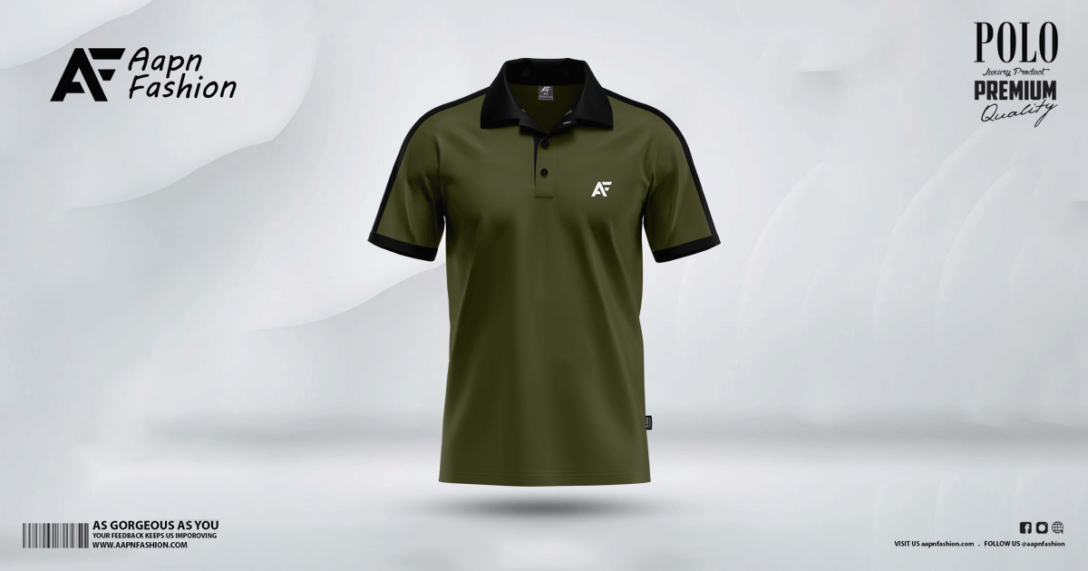 Olive-Polo-T-Shirt-Front-view