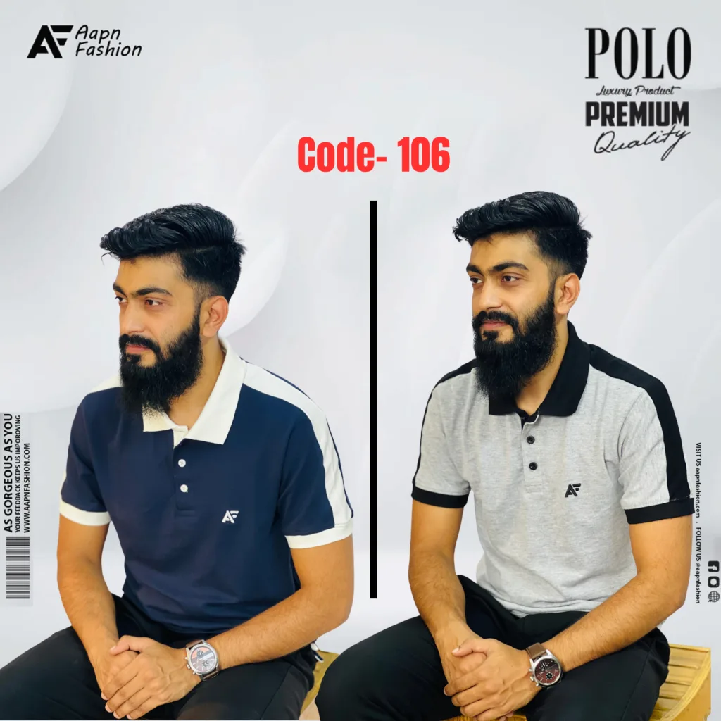 PK Cotton Polo Navy Blue & Grey Set 2