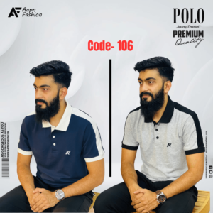 PK Cotton Polo Navy Blue & Grey Set 2