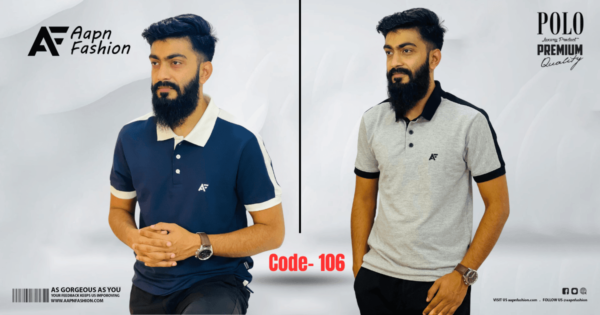 PK Cotton Polo Navy Blue & Grey Set