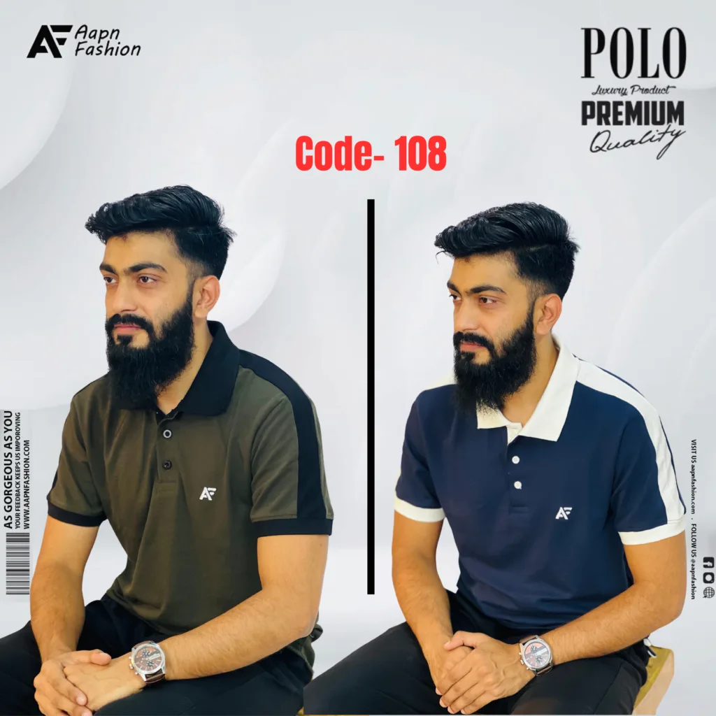 PK Cotton Polo Navy Blue & Olive Set 2