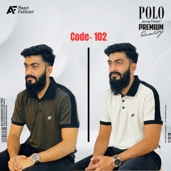 PK Cotton Polo Olive & Off-White Set 2