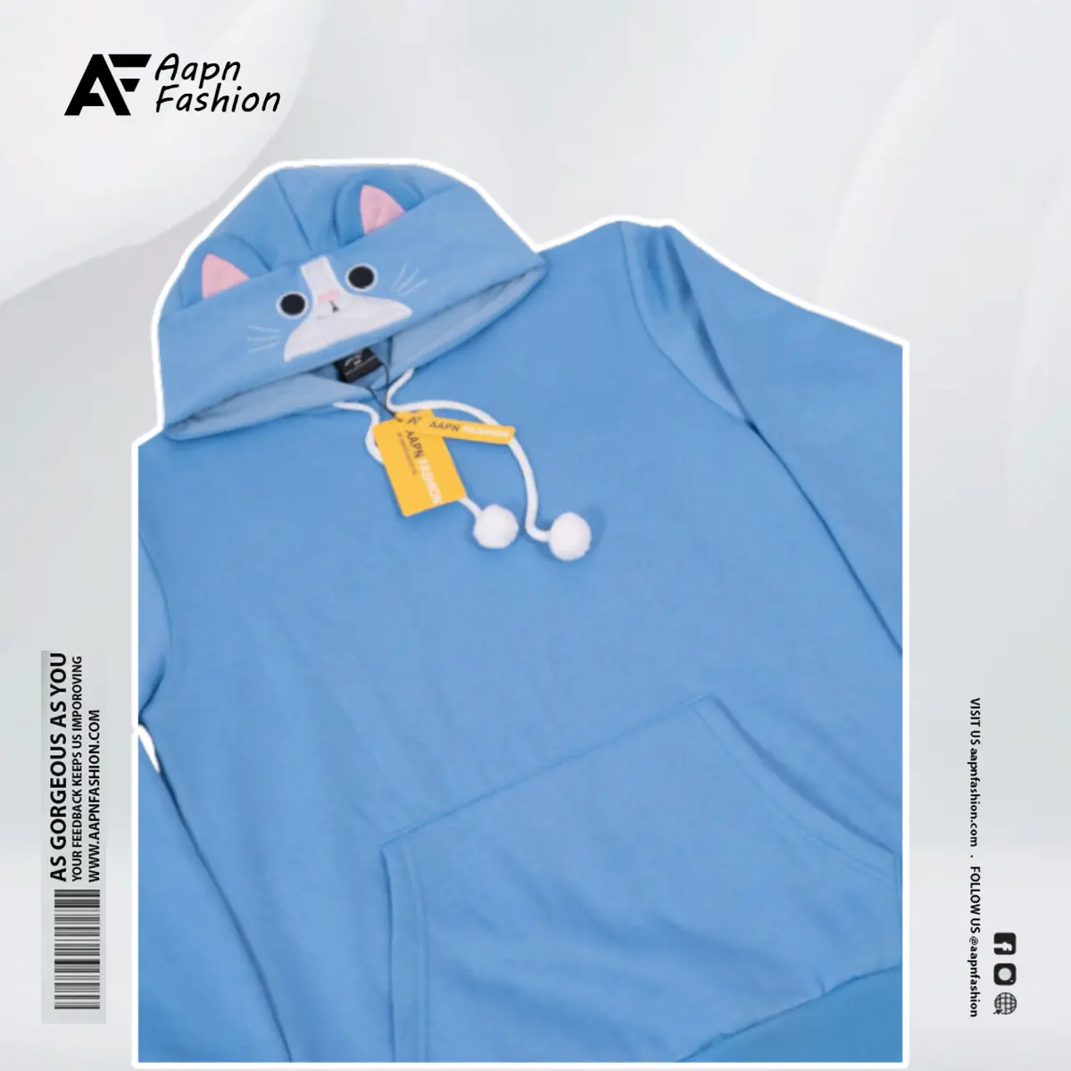 Premium Blue Cat Hoodie